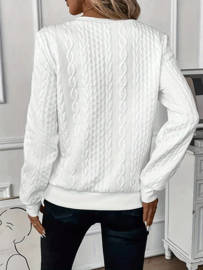 Thalienne | Cable Knit Zip Sweater