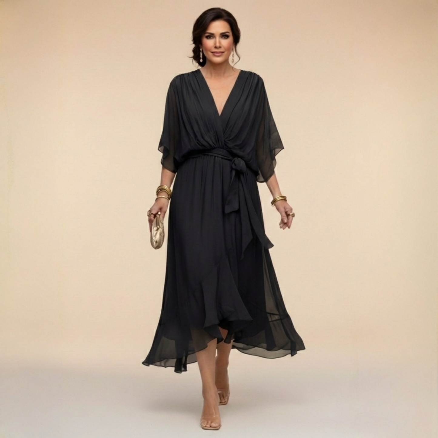 MARTA™ | Vestido ligero y transparente con escote en V