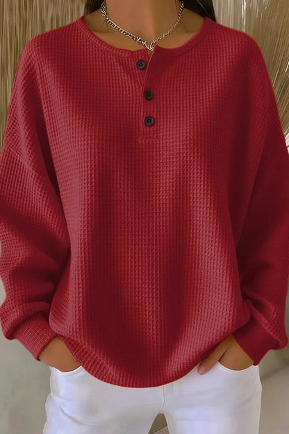 Aurelie | Henley Shirt with Waffle Structure