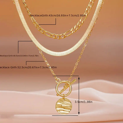 Collar de capas con monedas texturizadas Savira | Oro