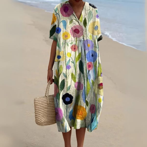 Charlotte - Floral Patterned Dress in Vibrant Colours