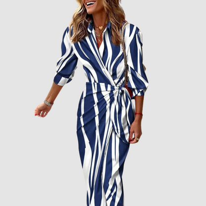Cecilia™ Vestido Elegante a Rayas