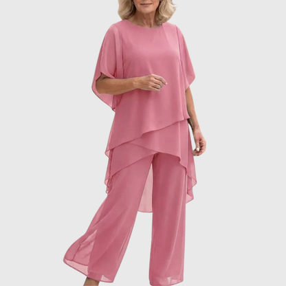 Linda | Conjunto de pantalones palazzo drapeados