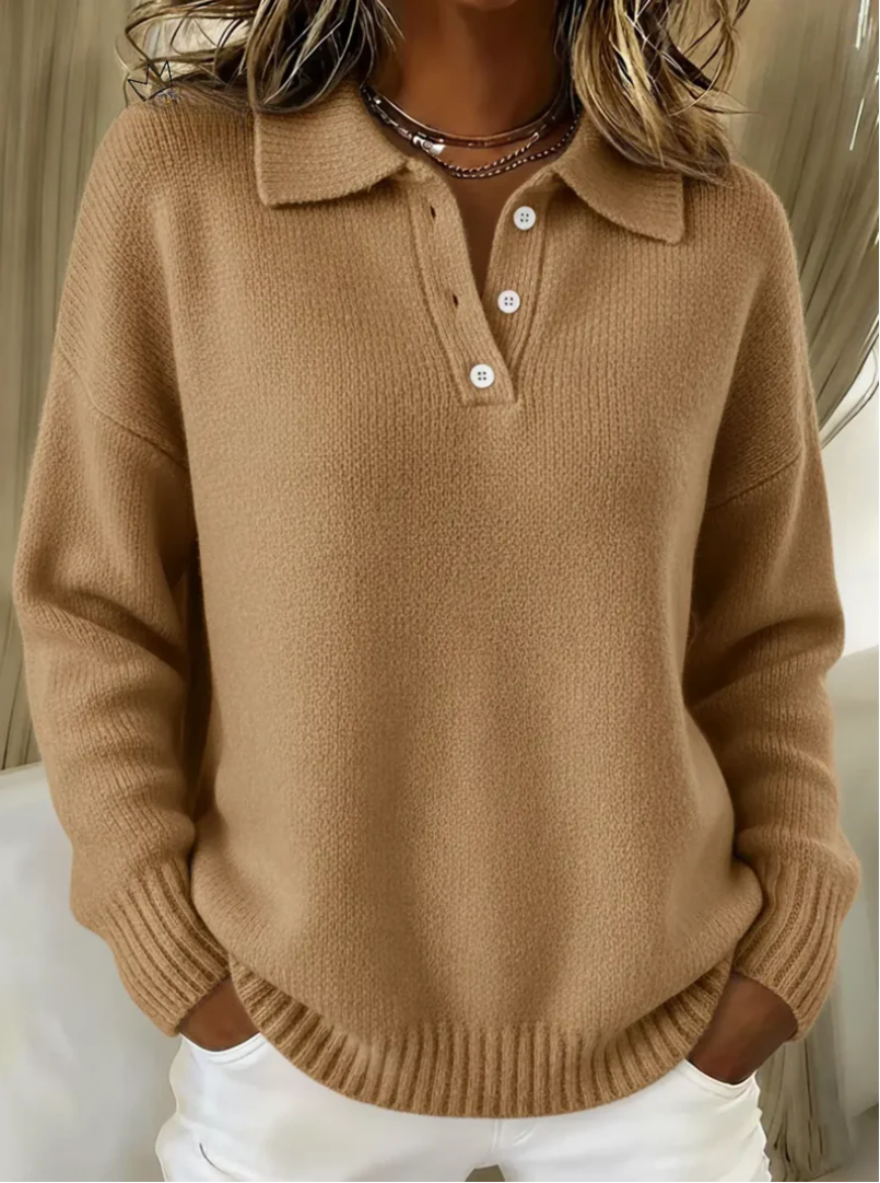 Nova | Soft Knit Polo Sweater