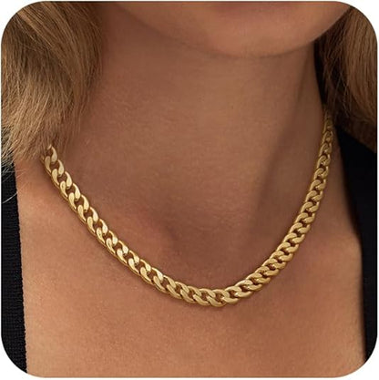 Collar con eslabones cubanos gruesos | Oro