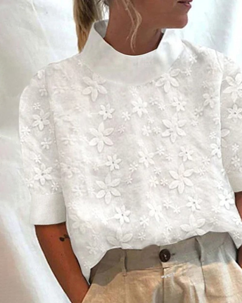 Sabine | With Embroidered Solid Stand Collar