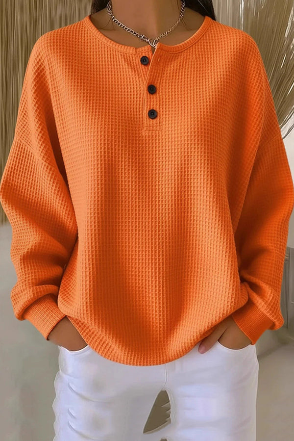 Aurelie | Henley Shirt with Waffle Structure
