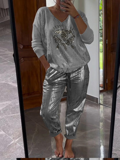Arlise - Conjunto elegante y casual de dos piezas