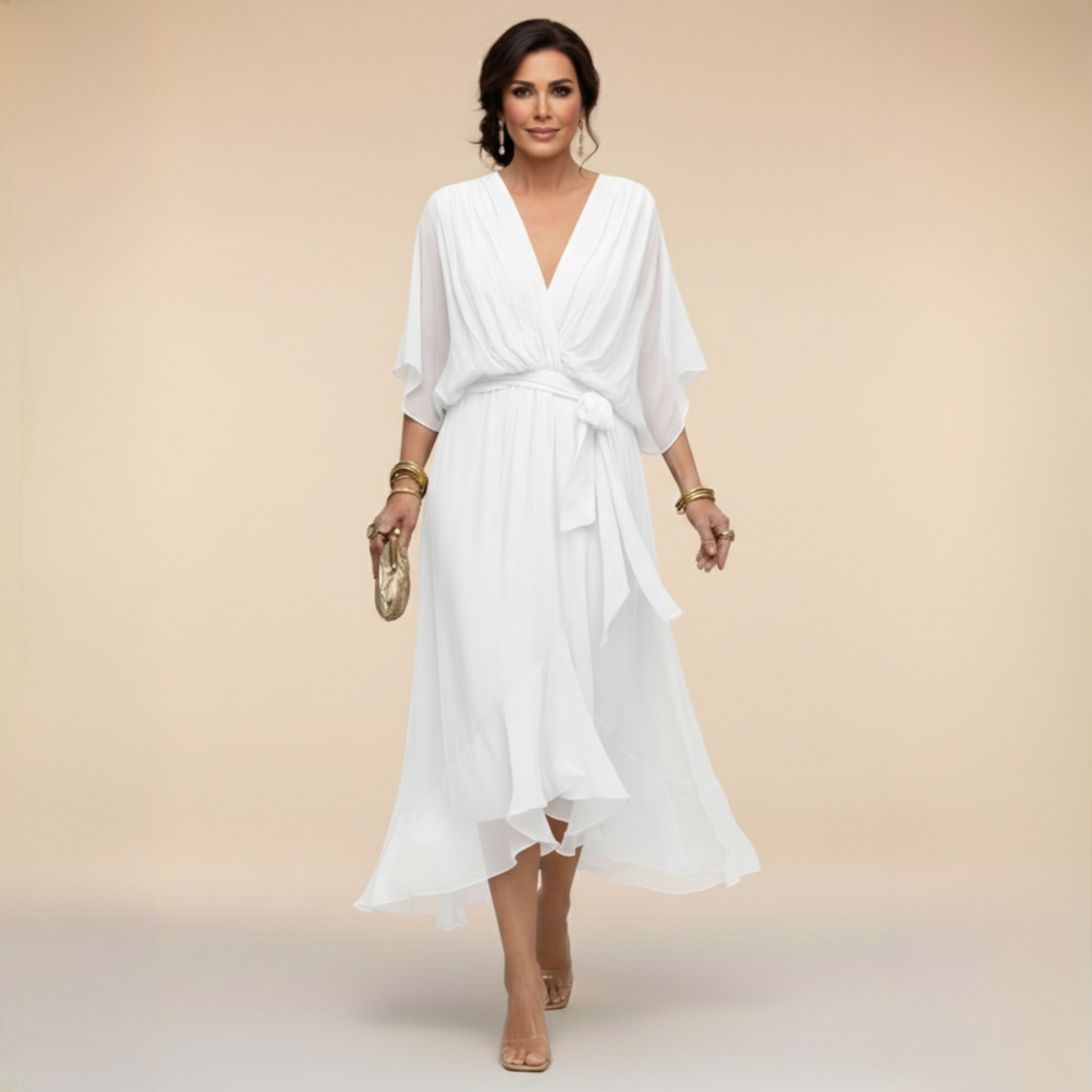 MARTA™ | Vestido ligero y transparente con escote en V