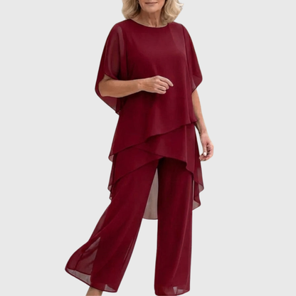 Linda | Conjunto de pantalones palazzo drapeados