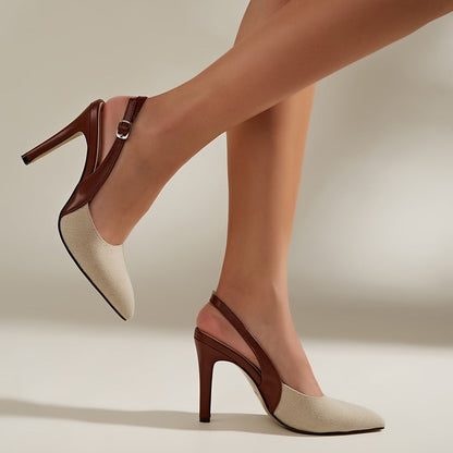 Amélie | Contrast Slingback Heels