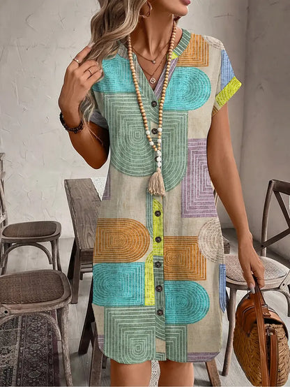 Lucille™ - Elegant Geometric Dress