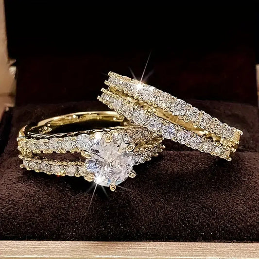 Conjunto de anillos Radiancia Eterna | Oro