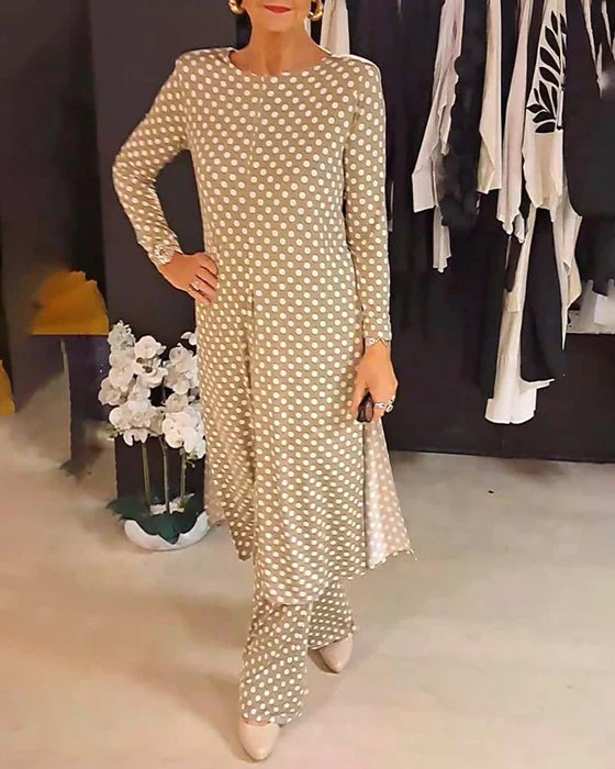 Greta | Polka Dot Ensemble with Feminine Charm