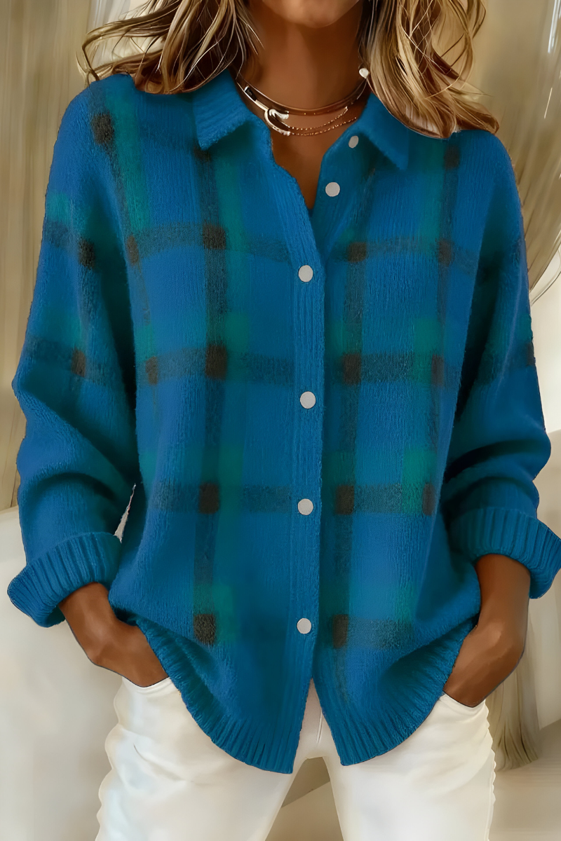 Anna™ | Soft Knit Check Cardigan