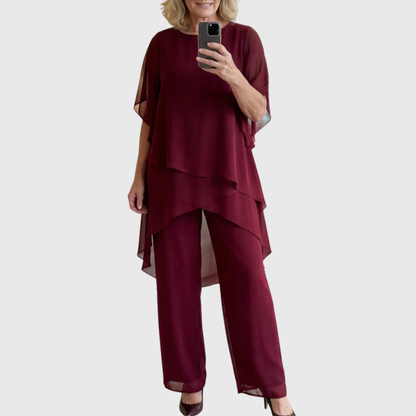 Linda | Conjunto de pantalones palazzo drapeados