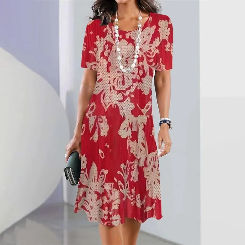 Dalia™ - Women's Pleated Dress with Colour Blocks