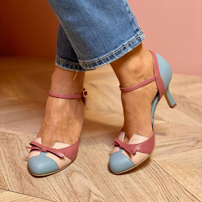 Bellarosa | Sandalias coloridas con nudo y correa, de punta redonda