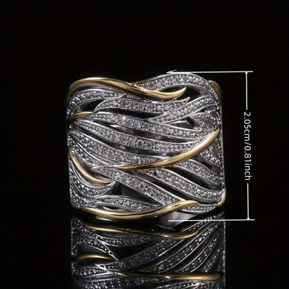 ELENA | Anillo elegante de capas con diseño trenzado