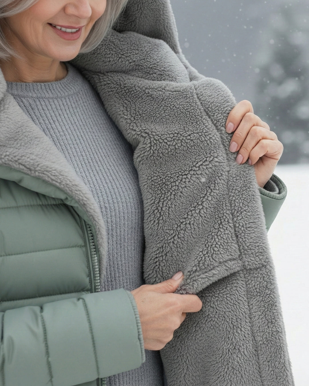 Clair | Reversible Puffer Jacket in Fleece