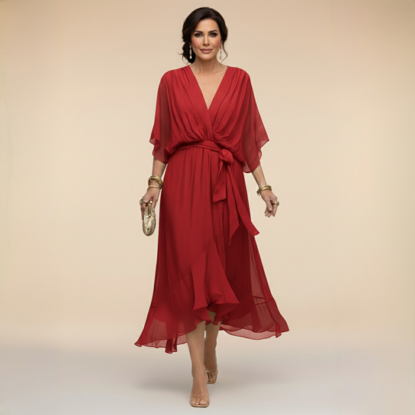 MARTA™ | Vestido ligero y transparente con escote en V
