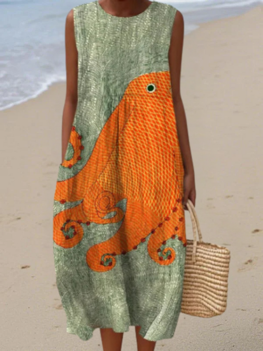 Tess | Vestido Midi Oceánico