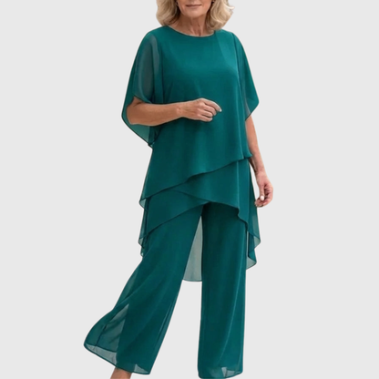 Linda | Conjunto de pantalones palazzo drapeados