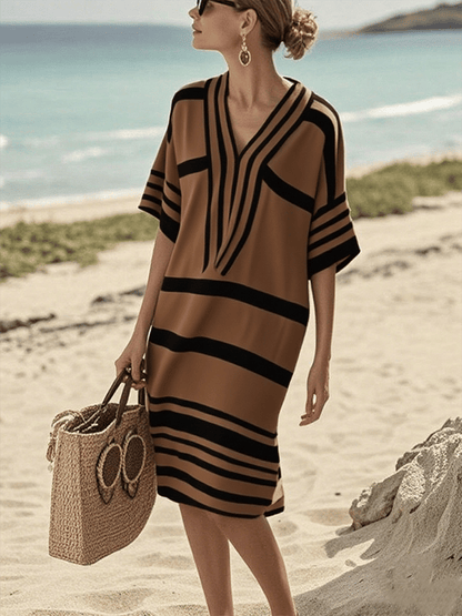 Sophia - Contrast Striped Dress