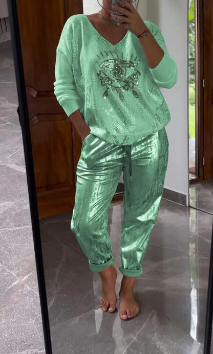 Arlise - Conjunto elegante y casual de dos piezas