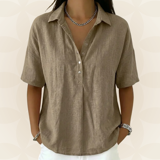 Sofía | Blusa con cuello y detalle de botón