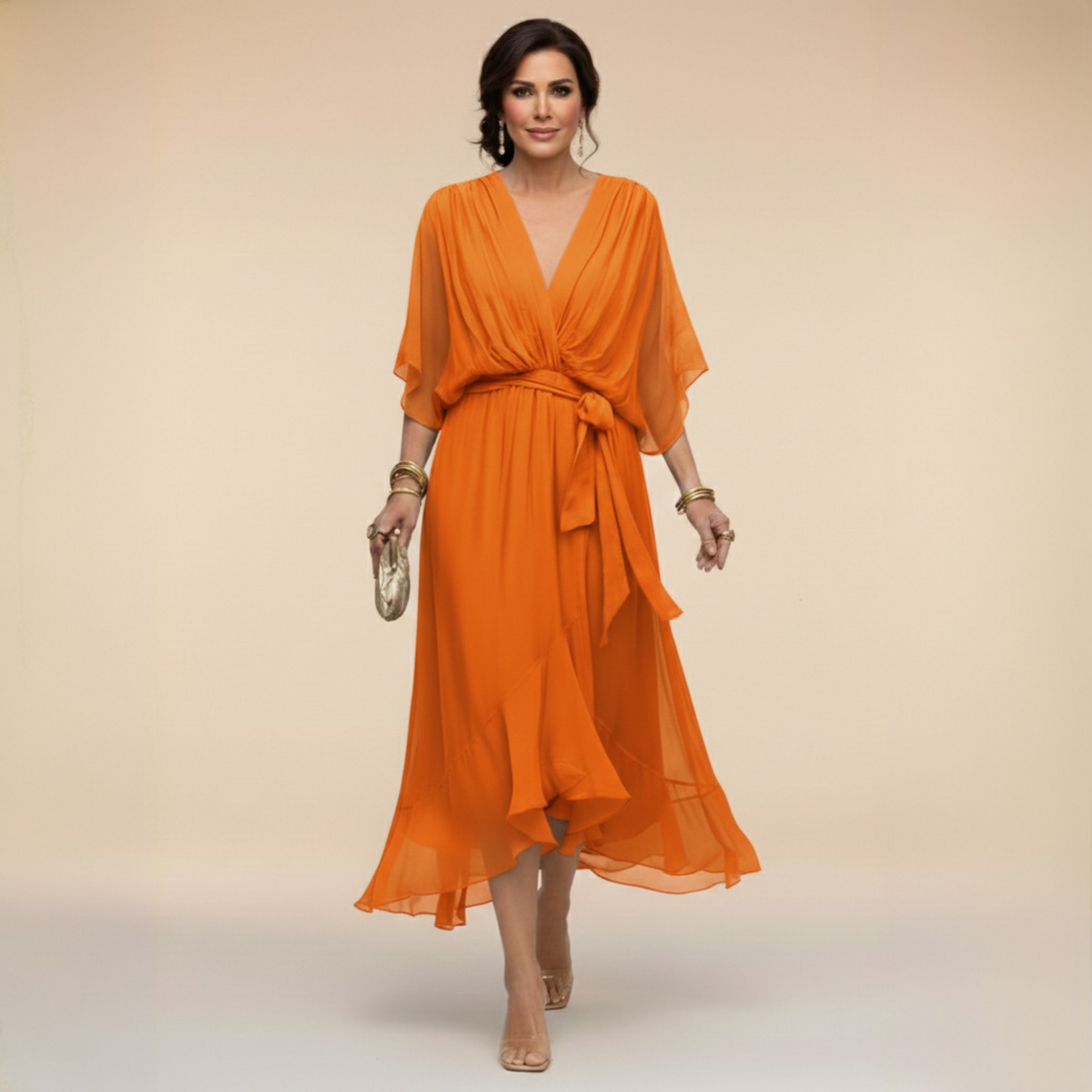 MARTA™ | Vestido ligero y transparente con escote en V