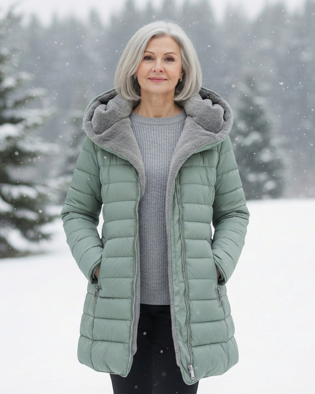 Clair | Reversible Puffer Jacket in Fleece