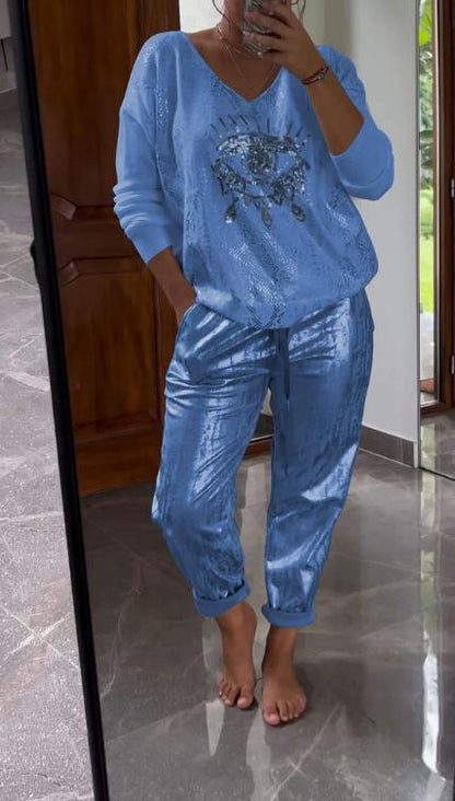 Arlise - Conjunto elegante y casual de dos piezas