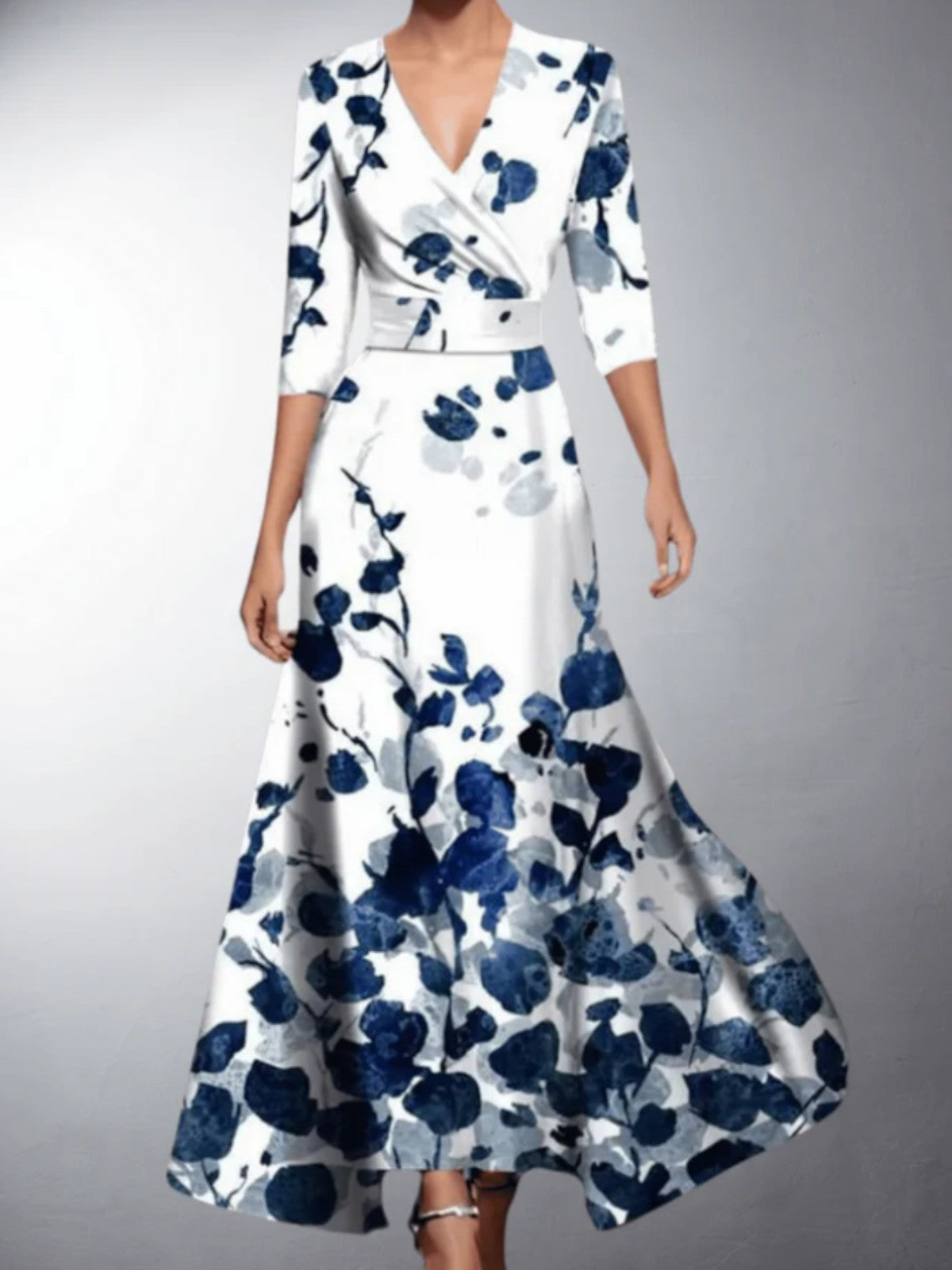 Amelira Floral V-Neck Maxi Dress