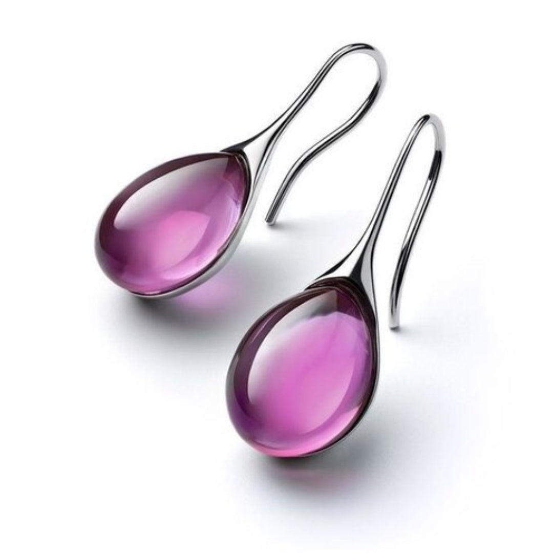 Pendientes de Cristal de Oro y Plata