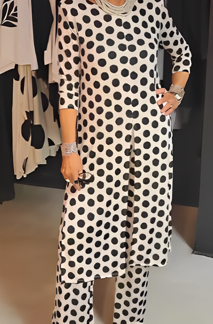 Greta | Polka Dot Ensemble with Feminine Charm