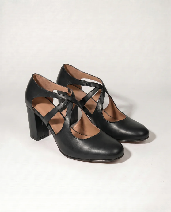 Velmira™ | Sandalias retro de tacón grueso y correa de tobillo