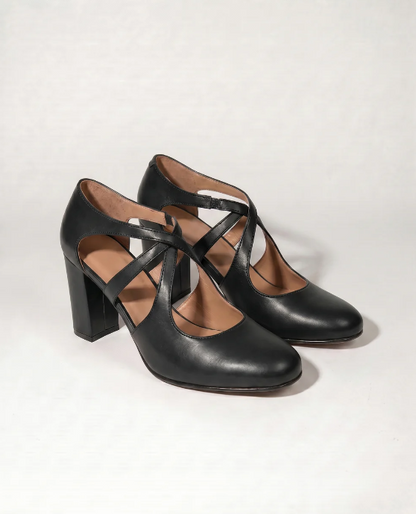 Velmira™ | Sandalias retro de tacón grueso y correa de tobillo