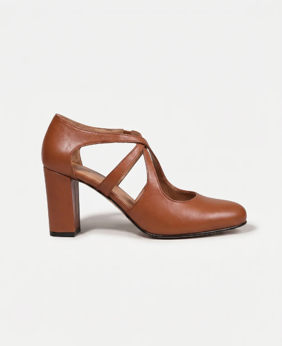 Velmira™ | Sandalias retro de tacón grueso y correa de tobillo