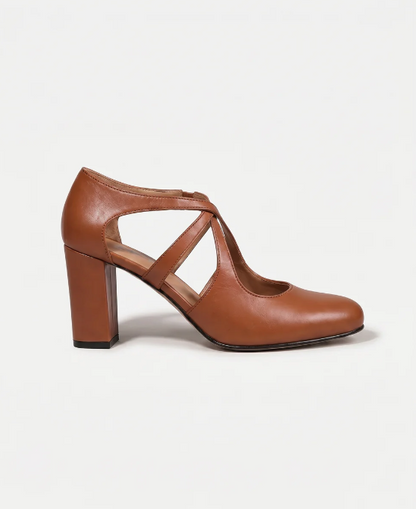 Velmira™ | Sandalias retro de tacón grueso y correa de tobillo