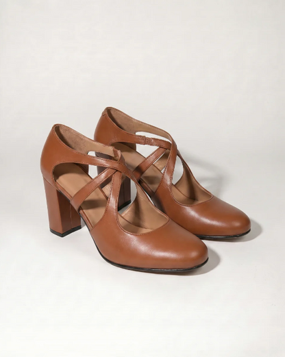 Velmira™ | Sandalias retro de tacón grueso y correa de tobillo