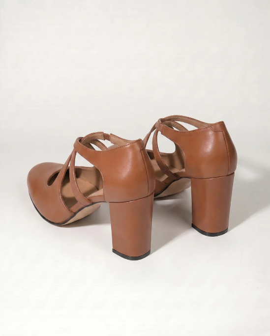 Velmira™ | Sandalias retro de tacón grueso y correa de tobillo