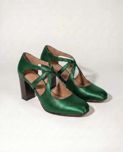 Velmira™ | Sandalias retro de tacón grueso y correa de tobillo
