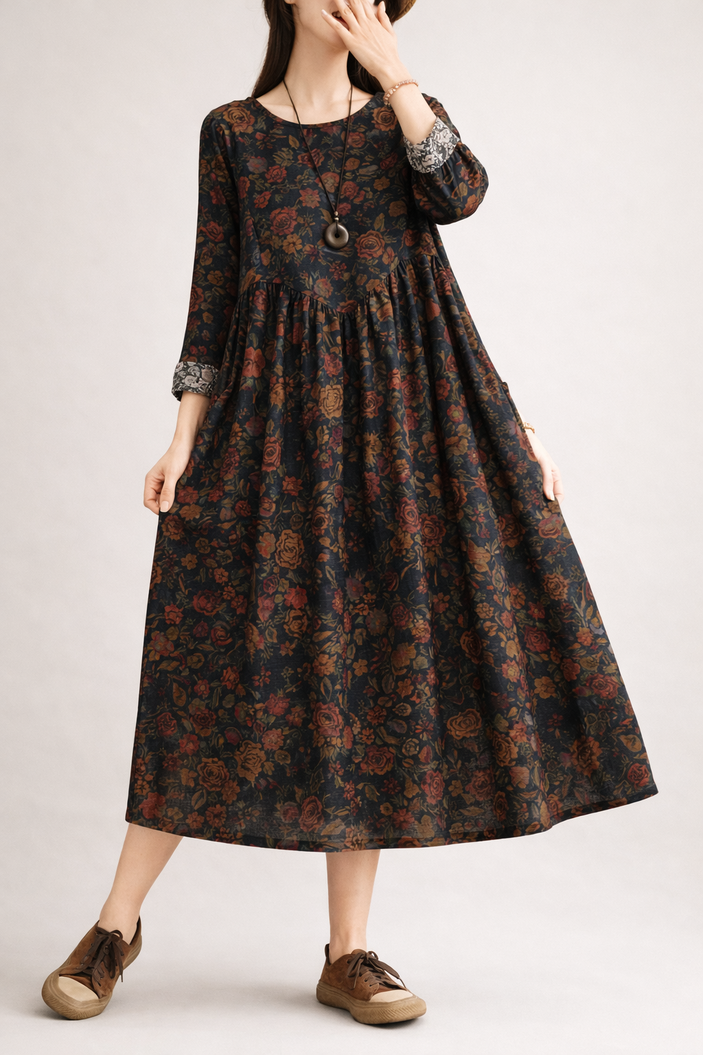 Annie | Relaxed Cotton Midi Dress