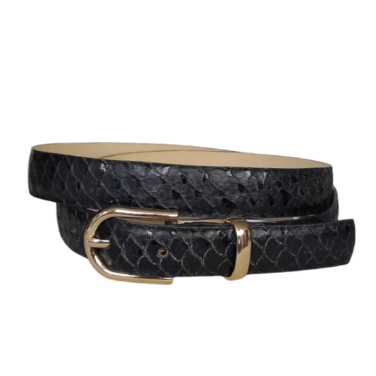 Cinturones de cuero para dama en elegante negro