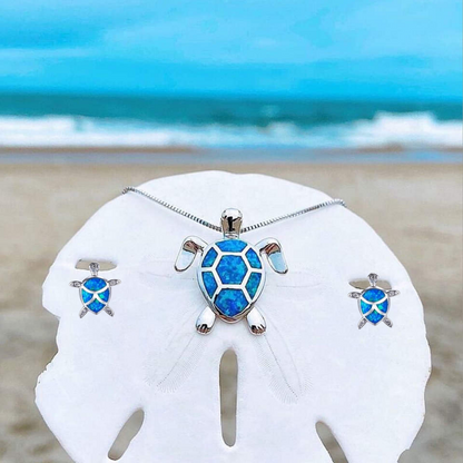 Conjunto de Joyería de Tortuga Marina Ópalo