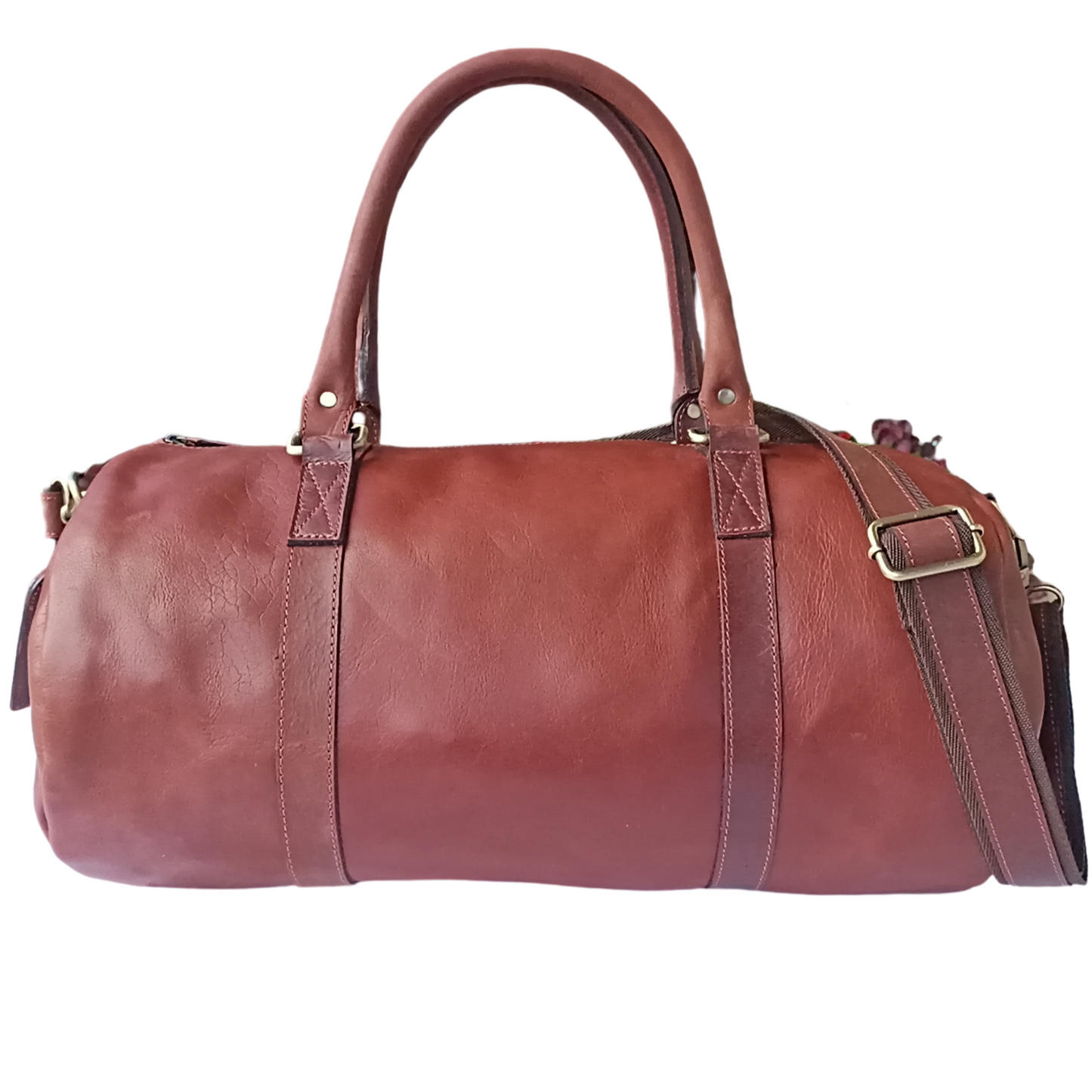 Bolso de viaje de cuero marrón