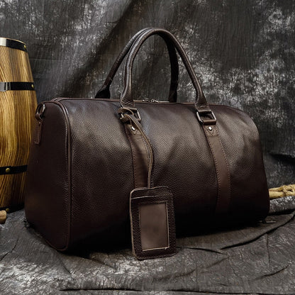 Bolsa de viaje de cuero auténtico suave y lujosa