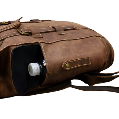Mochila de cuero espaciosa