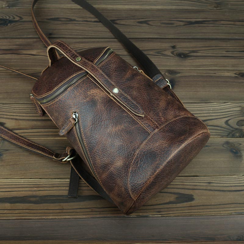 Mochila de Cuero Retro para la Universidad